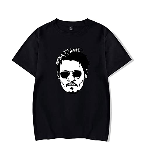 OUHZNUX Johnny Depp T-Shirt Mit Schauspieler-Print, Mode, Locker, Lässig, Bequem, Film, Langarm, Pullover Für Männer Und Frauen, Street Hip Hop, Sport-Top (2XS-4XL) von OUHZNUX