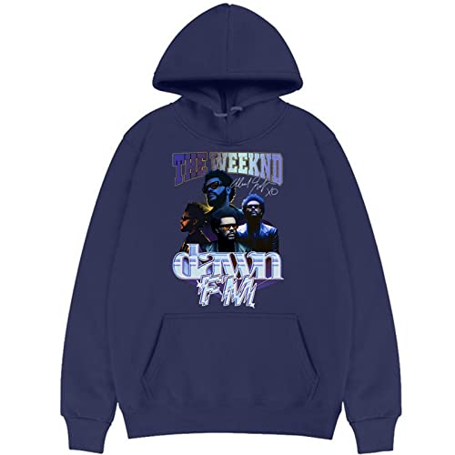 OUHZNUX Kapuzenjacke Mit Dawn FM The Weeknd Grafik Hoodie 90s Streetwear Männlich Hip Hop Mode Sweatshirt Mantel Männer Frauen Vintage Lose Übergröße Hoodies XS-4XL-Black||XS von OUHZNUX