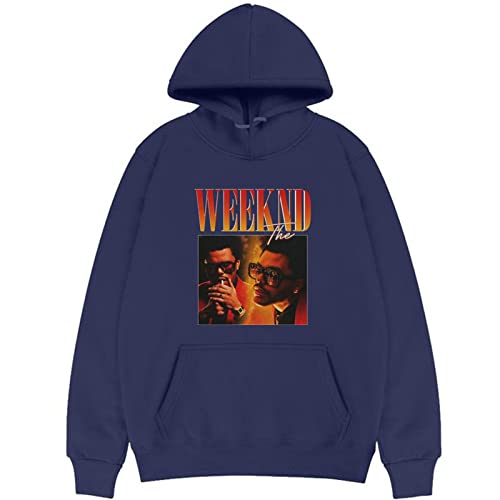 OUHZNUX Kapuzenpullover The Weeknd Rapper Print Pullover Shirt Herren Hip Hop Sweatshirt Schwarz Fun Hoodie Xxs-3Xl von OUHZNUX