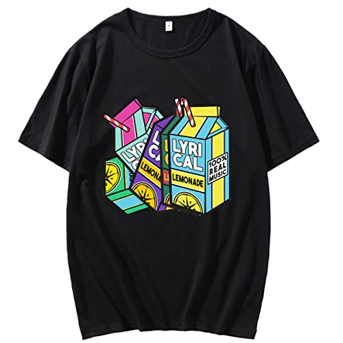 OUHZNUX Lyrical Lemonade T-Shirt, Social Star Harajuku Lemonade Print Kurzarm-Sweatshirt, Unisex Street Sweatshirt Top (XS-3XL) von OUHZNUX