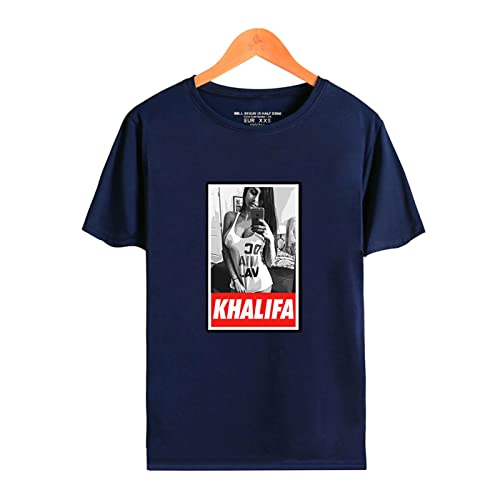 OUHZNUX Mia Khalifa Portrait T-Shirt, Herren Street Social Star Print Harajuku Kurzarm-Sweatshirt, Fan-Sweatshirt-Oberteil (2XS-4XL) von OUHZNUX