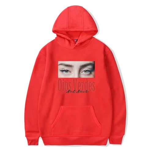 OUHZNUX Nicki Nicole Ojos Verdes Album Merch Herren & Damen Hoodies Kapuzenpullover 2D Bedruckter Pullover Harajuku Straßenkleidung Klassisches Sweatshirt Mit Langen Ärmeln Trendiger-Black||XXS von OUHZNUX