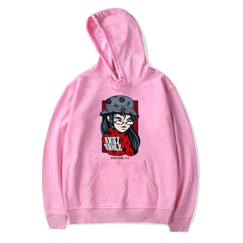 OUHZNUX Nicki Nicole Tour Merch Herren Und Damen Hoodies Kapuzenpullover 2D Mode Bedruckter Pullover Vintage Streetwear Klassisches Sweatshirt Mit Langen Ärmeln Hip Hop Pullover XXS-4XL-Black||XXS von OUHZNUX