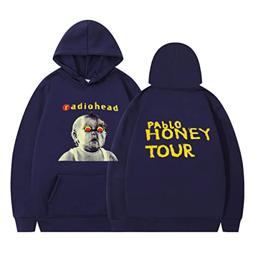 OUHZNUX Radiohead Pablo Honey Tour Hoodie, locker lässig, bequem, Musikalbum, Langarm-Sweatshirt für Paare, Street Hip Hop, Unisex, Sporttop (XS-3XL) von OUHZNUX