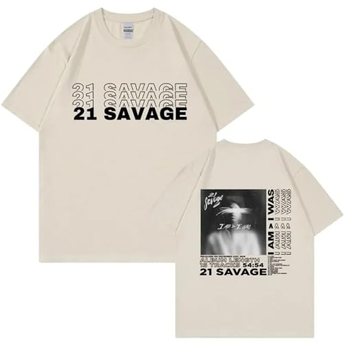 OUHZNUX Rapper Baumwolle T-Shirt 21 Savage I Am I was Music Graphic Y Bedrucktes T-Shirt Herren Hip Hop Retro Übergroßes T-Shirt Herren Casual T-Shirt Streetwear XS-3XL-Black||XS OUHZNUX Rapper Baumwolle T-Shirt 21 Savage I Am I was Music Graphic Y Bedrucktes T-Shirt Herren Hip Hop Retro Übergroßes T-Shirt Herren Casual T-Shirt Streetwear XS-3XL-Black||XS von OUHZNUX