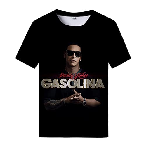 OUHZNUX Rapper Daddy Yankee 3D Bedrucktes T-Shirt Hip Hop Sänger Männer Frauen Punk Hip Hop Kurzarm Sweatshirt Unisex Druck Tops XXS-3XL von OUHZNUX