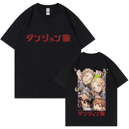 OUHZNUX T-Shirt Anime Delicious In Dungeon Übergroßes Comic-Druck-T-Shirt Damen Herren O-Ausschnitt Kurzarm Rundhals-Sweatshirt Lässiges Sport-T-Shirt Lustige Kleidung XS-3XL-Black||XS OUHZNUX T-Shirt Anime Delicious In Dungeon Übergroßes Comic-Druck-T-Shirt Damen Herren O-Ausschnitt Kurzarm Rundhals-Sweatshirt Lässiges Sport-T-Shirt Lustige Kleidung XS-3XL-Black||XS von OUHZNUX