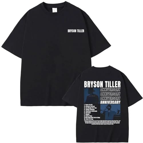 OUHZNUX T-Shirt Rapper Bryson Tiller Jubiläum Grafikdruck T-Shirt Herren Casual Baumwolle T-Shirt Herren Damen Hip Hop Retro Übergroßes T-Shirt XS-3XL-Black||XS OUHZNUX T-Shirt Rapper Bryson Tiller Jubiläum Grafikdruck T-Shirt Herren Casual Baumwolle T-Shirt Herren Damen Hip Hop Retro Übergroßes T-Shirt XS-3XL-Black||XS von OUHZNUX