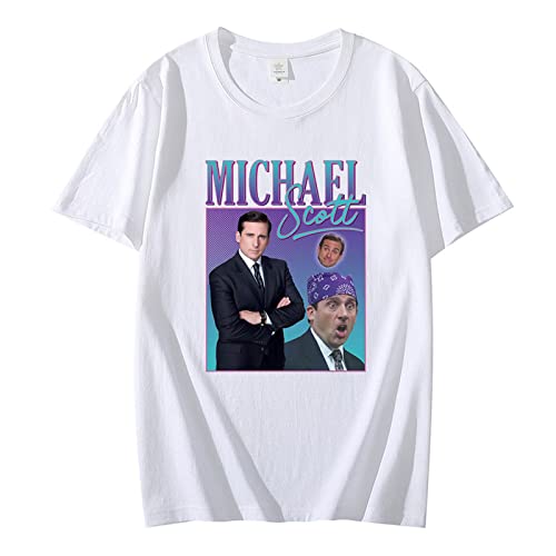 OUHZNUX T-Shirts Michael Scott Hommage The Office Herren T-Shirts Tv-Serie Dwight Schrute Jim Halpert 00Er-Jahre-Outfits T-Shirts Kurzarm-T-Shirts Tops XXS-XXL von OUHZNUX