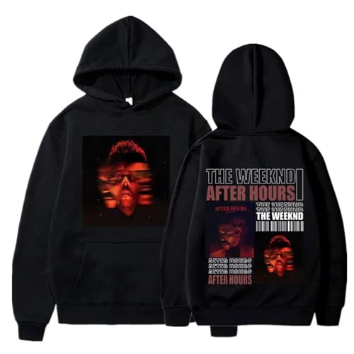 OUHZNUX The Weeknd Bedruckte Hoodies After Hours Fan Hoodie Für Herren, Übergroßes Pullover-Sweatshirt Im Hip-Hop-Stil, XS-3XL-Black||XS von OUHZNUX