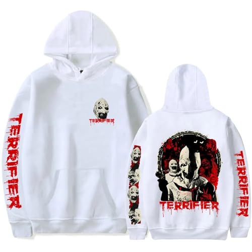 OUHZNUX Unisex Hoodie Terrifier Killl Hoodie Horrorfilm Merchandise Print Halloween Streetwear Wintermode Spaß Lässiges Sweatshirt XS-3XL-Black||XS von OUHZNUX