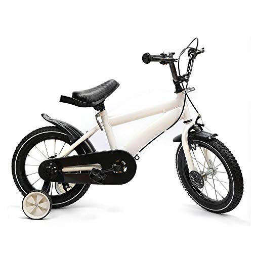 OUKANING Kinder Fahrrad 14 Zoll BMX Fahrrad für Mädchen und Jungen Kinderfahrrad Kinderrad mit Stützräder Weiß OUKANING Kinder Fahrrad 14 Zoll BMX Fahrrad für Mädchen und Jungen Kinderfahrrad Kinderrad mit Stützräder Weiß von OUKANING