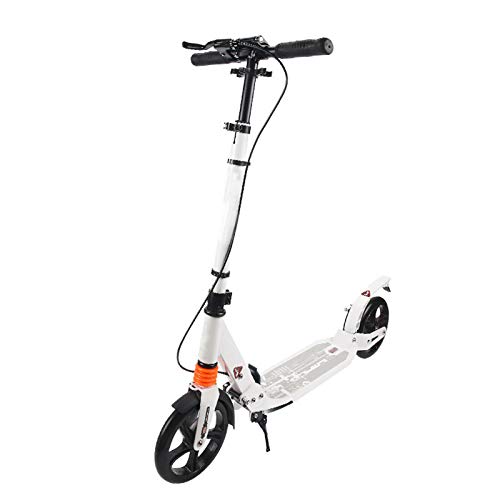 Scooter Klappbar und Höhenverstellbar Roller Faltbarer Für Erwachsene Scooter Alulegierung Mit Scheibenbremse (Weiß) von OUKANING