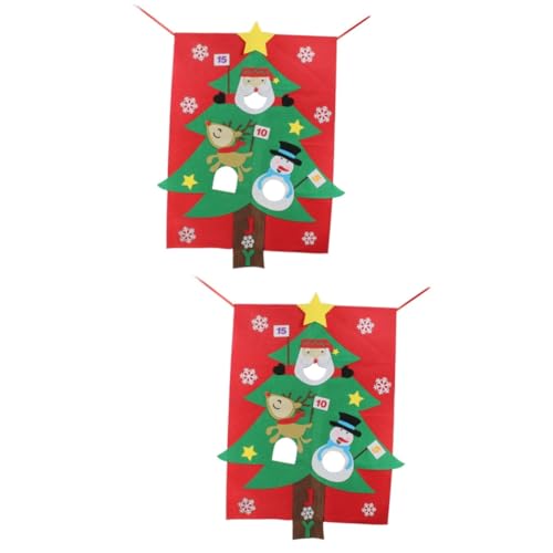 OUNONA 2 Stk Weihnachtswurfspielzeug Spielzeug Für Draußen Christbaumschmuck Weihnachtsbaum Aus Banner Für Wurfspiele Weihnachtsbaum Aus Stoff Selber Machen Kinderspielzeug von OUNONA