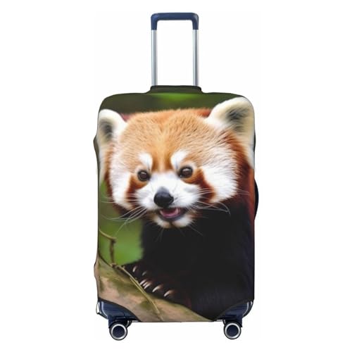 OUSIKA Gepäckabdeckung, waschbar, dehnbar, Koffer-Schutz, kleiner roter Panda, Tier-Kofferabdeckung, kratzfest, passend für 45,7 - 81,3 cm Gepäckschutz, Schwarz , XL von OUSIKA