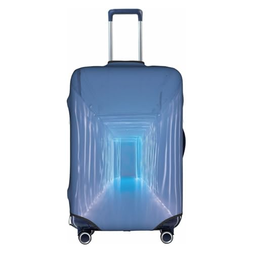 OUSXC Blue Light01 Trolley-Koffer-Schutzhülle ist geeignet für Gepäckgrößen zwischen 45,7 - 81,3 cm, Weiss/opulenter Garten, Medium von OUSXC