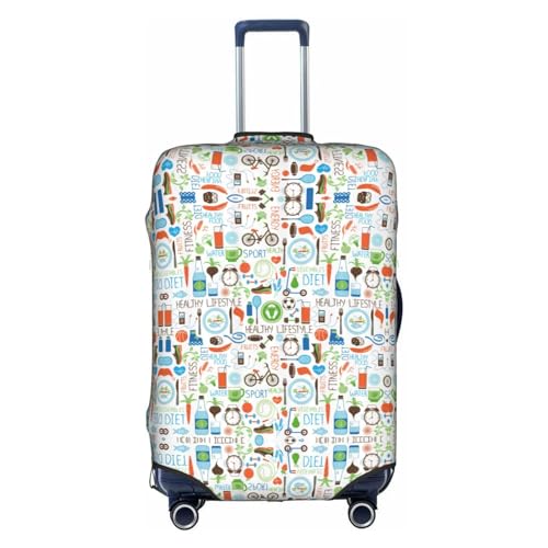 OUSXC Die Schutzhülle für Trolley-Koffer von Nature Wildlands Activities ist geeignet für Gepäckgrößen zwischen 45,7 - 81,3 cm, Weiss/opulenter Garten, Large von OUSXC