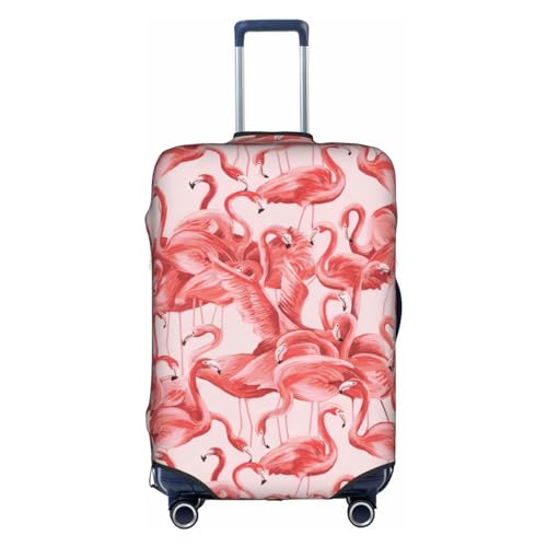 OUSXC Flamingo Trolley-Koffer-Schutzhülle ist geeignet für Gepäckgrößen zwischen 45,7 - 81,3 cm, Weiss/opulenter Garten, Medium von OUSXC