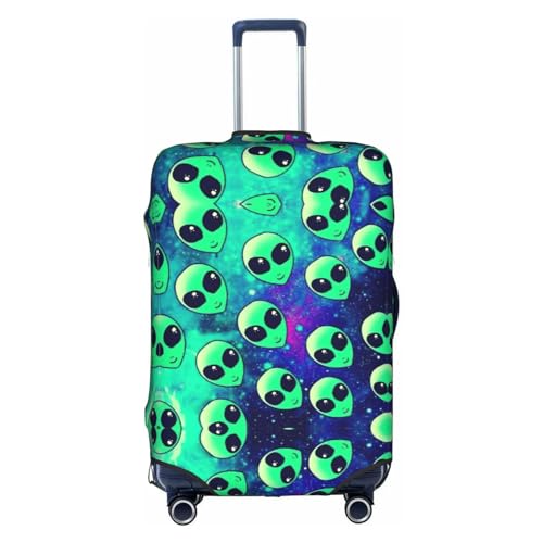 OUSXC Green Aliens Trolley-Koffer-Schutzhülle ist geeignet für Gepäckgrößen zwischen 45,7 - 81,3 cm, Weiss/opulenter Garten, Large von OUSXC