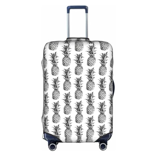 OUSXC Trolley-Koffer-Schutzhülle mit tropischem Ananas-Motiv, geeignet für Gepäckgrößen zwischen 45,7 - 81,3 cm, Weiss/opulenter Garten, Small von OUSXC