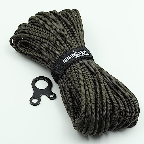 OUTDOOR NINJA NinjaRope - Paracord 550-30m inkl. Paracord Spanner - (Oliv, 30) von OUTDOOR NINJA