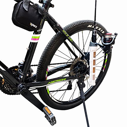Fahrrad-Angelrutenhalter, Angelruten sind sicher am Fahrrad befestigt – sicher und sicher – einfach zu montieren, Rutenhalter zum Fahrradangeln (weiß) von OUTDOORWEI