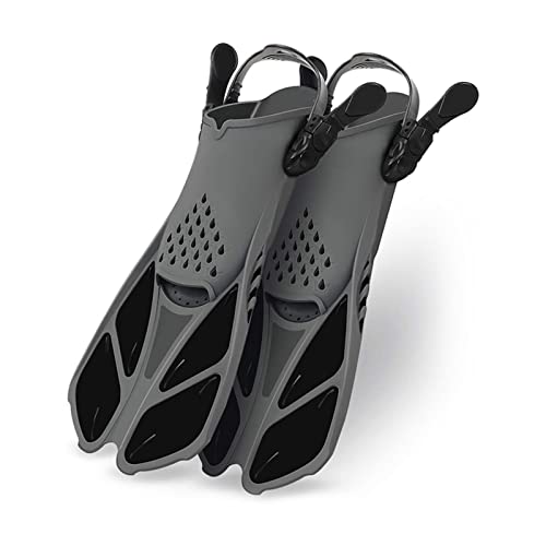 Einstellbare Kurze Erwachsene Schnorchel Fuß Schwimmen Flossen Flossen Anfänger Wasser Sport Ausrüstung Tragbare Tauchen Flossen Männer Tauchausrüstung für Tauchflaschen(Color:Noir,Size:S/M) von OUTFYT