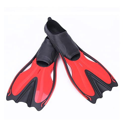 Schwimmflossen Erwachsene Schnorcheln Fußflossen KINDER Tauchflossen Anfänger Schwimmausrüstung Tragbare Tauchflossen For Erwachsene Und Kinder Tauchausrüstung für Tauchflaschen(Color:Black red,Size:M von OUTFYT
