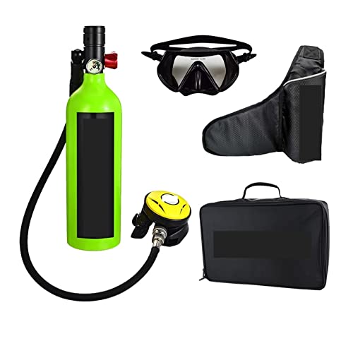 Tragbares Tauch-Atemschutzgerät For Den Außenbereich Im Erwachsenenstil, Ausgestattet Mit Einer Sauerstoffflasche Mit 1 L Fassungsvermögen Tauchausrüstung für Tauchflaschen ( Color : Green set C , Siz von OUTFYT