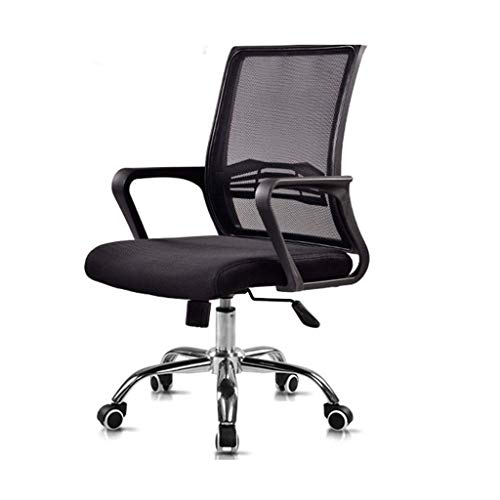 OUZBEM Bürostuhl mit mittlerer Rückenlehne, ergonomischer Computerstuhl, höhenverstellbarer Bürostuhl mit Rückenlehne (schwarz) Vision von OUZBEM