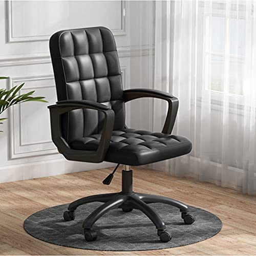 OUZBEM Computerstuhl, Heimmöbel, Gaming-Stuhl, Büro-Fußstütze, Moderne Einfachheit, entspannende Bürostühle, Computersessel aus PU-Stoff (schwarz1) Vision von OUZBEM