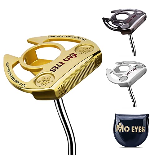 OUZBEM Golfschläger-Schubstange 304, weiches Eisenguss, professionelle Golf-Schubstange, magisches Auge, für Damen und Herren, Rechtshänder, Golf-Putter (Gold) Vision von OUZBEM