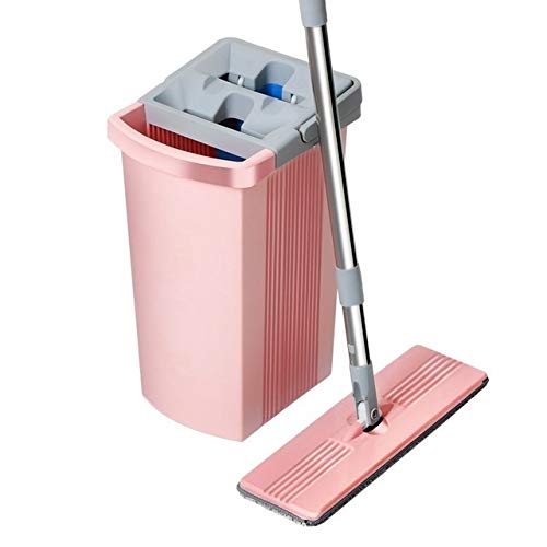 OUZBEM Mopp mit Eimer Squeeze Store Haus Reinigungswerkzeuge Bodenreiniger Lazy Mops Magic Pink Pads Vision von OUZBEM