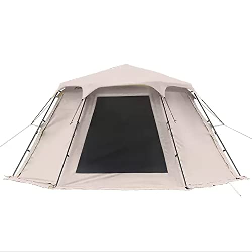 Sechseckiges Outdoor-Campingzelt mit spleißbarer Frontverlängerung, 4-Jahreszeiten-Glampingzelte für große Familien mit Sonnenschutzveranda für Partys, Jagd und Wandern Vision von OUZBEM
