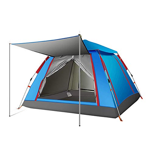 Tent Automatisches Zelt im Freien, Geschwindigkeitsöffnung, 3–4 Personen, dick, regenfest, Camping, vierseitiges Zelt, geeignet für Strand, Garten, Camping, Angeln Vision von OUZBEM