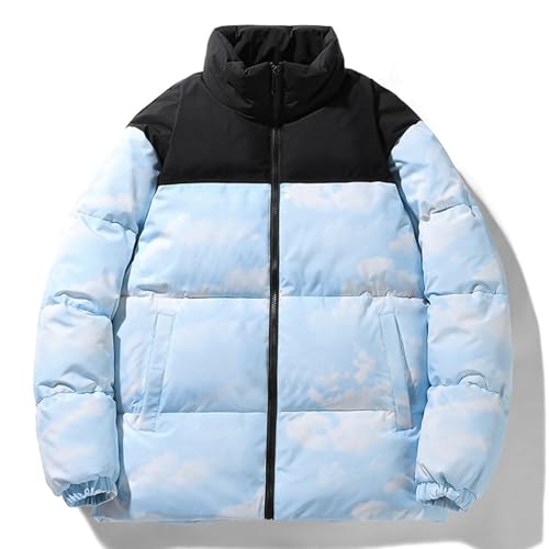 OUZHJKRZ Daunenjacke Herren Warme Wasserdicht Down Jackets Winddicht Down Jackets Winter Puffer Coat Der Kurze Stehkragen Kann Beidseitig Getragen Werden und Eignet Sich für Viele Anlässe,B,2XL von OUZHJKRZ