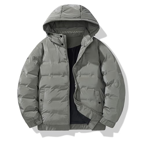 OUZHJKRZ Daunenjacke Herren Warme Wasserdicht Down Jackets Winddicht Down Jackets Winter Puffer Coat Einfarbige Große Freizeitsportbekleidung mit Kapuze,B,3XL von OUZHJKRZ