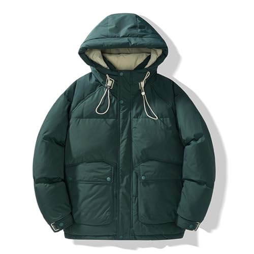 OUZHJKRZ Daunenjacke Unisex Warme Wasserdicht Winddicht Down Jackets Winter Puffer Coat Mit Kapuze Einfach und Stilvoll Geeignet für Den Außenbereich,B,L von OUZHJKRZ