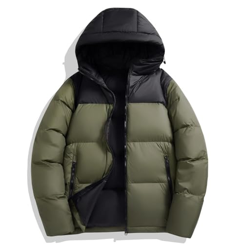 OUZHJKRZ Daunenjacke Unisex Warme Wasserdicht Winddicht Down Jackets Winter Puffer Coat Mit Kapuze Modisch und Vielseitig Geeignet für Den Außenbereich,C,XS von OUZHJKRZ