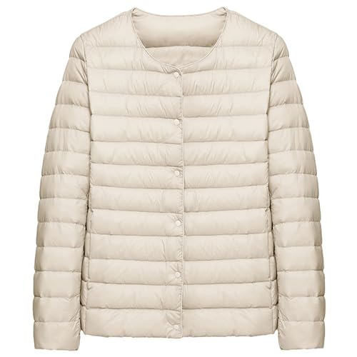 OUZHJKRZ Daunenjacke Warme Wasserdicht Down Jackets Winddicht Down Jackets Winter Puffer Coat Leichter Rundhalsausschnitt für Den Außenbereich Geeignet,K,XL von OUZHJKRZ