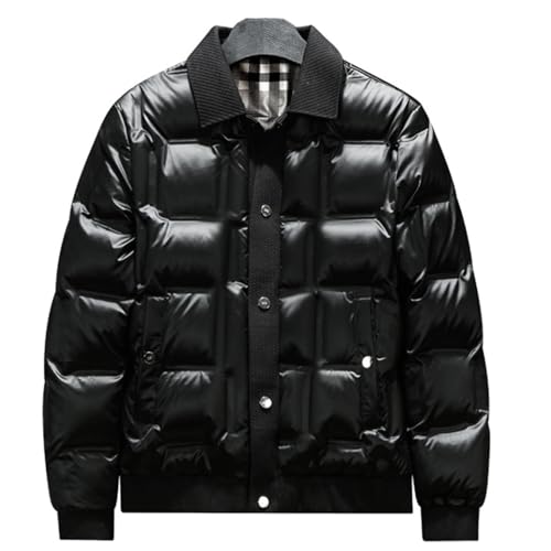 OUZHJKRZ Herren DaunenjackeWarme MäNner Puffer Coat Wasserdicht Winddicht Winter Lässige Leichte Jacke mit Stehkragen,A,M von OUZHJKRZ