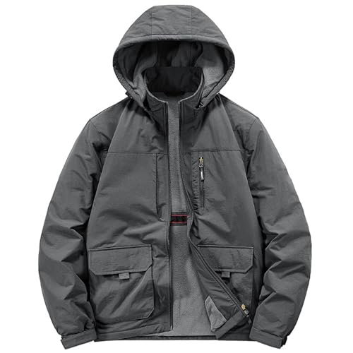 OUZHJKRZ Männer Daunenjacke Warme Wasserdicht Puffer Jackets Winter Coat Leichtes Modell mit Kapuze, für Den Einsatz Im Freien Geeignet,C,2XL von OUZHJKRZ