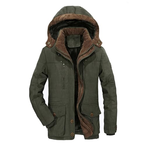 OUZHJKRZ Winter Baumwollmantel Schutz Vor Kälte Warm Halten Outdoor Jacke Mit Kapuze Mittellang Geeignet Zum Klettern Im Freien,A,XL von OUZHJKRZ