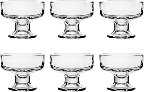 OUlxxluo Lot de 6 coupes à Glace en Cristal, 210 ml, 100% sans Plomb, bols à Dessert Avec pied, Bagatelle Parfaite et verres à Dessert Pour Fruits, apéritifs, coupes à Glace, Pudding, Lot de 6 von OUlxxluo