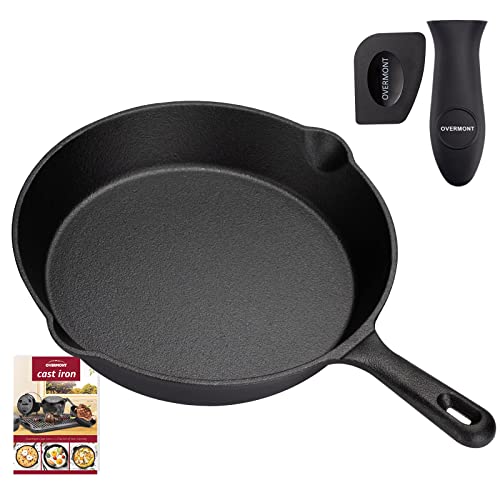 OVERMONT Grillpfanne Gusseisen mit Griff - Gusseisenpfanne 25CM- Voreingebrannte Steakpfannen Bratpfanne - Cast Iron Pan für Gasgrill Backofen Kohlegrill OVERMONT Grillpfanne Gusseisen mit Griff - Gusseisenpfanne 25CM- Voreingebrannte Steakpfannen Bratpfanne - Cast Iron Pan für Gasgrill Backofen Kohlegrill von OVERMONT