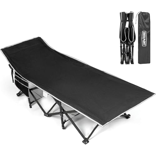 OVERMONT Klappbar Feldbett Faltbar Campingbett - Camping Bett 190 x 71 x 36 cm - bis 250kg Belastbar - 2400D Oxfordgewebe mit Seitentasche Tragetasche für Camping Garten Büro Schwarz OVERMONT Klappbar Feldbett Faltbar Campingbett - Camping Bett 190 x 71 x 36 cm - bis 250kg Belastbar - 2400D Oxfordgewebe mit Seitentasche Tragetasche für Camping Garten Büro Schwarz von OVERMONT