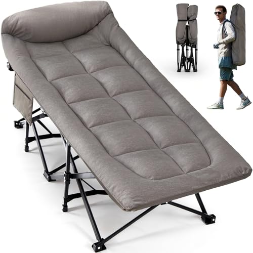OVERMONT Klappbar Feldbett mit Matratze - Faltbar Campingbett 190 x 70 x 40 cm - bis 250kg Belastbar - Oxfordgewebe mit Seitentasche Tragetasche für Camping Garten Büro Grau OVERMONT Klappbar Feldbett mit Matratze - Faltbar Campingbett 190 x 70 x 40 cm - bis 250kg Belastbar - Oxfordgewebe mit Seitentasche Tragetasche für Camping Garten Büro Grau von OVERMONT