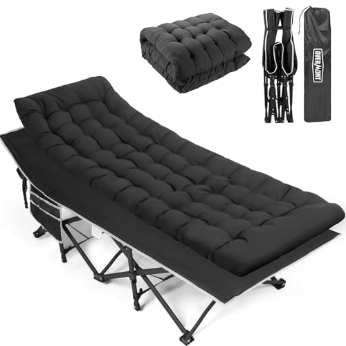 OVERMONT Klappbar Feldbett mit Matratze - Faltbar Campingbett 190 x 71 x 36 cm - bis 250kg Belastbar - 2400D Oxfordgewebe mit Seitentasche Tragetasche für Camping Garten Büro Blau Schwarz OVERMONT Klappbar Feldbett mit Matratze - Faltbar Campingbett 190 x 71 x 36 cm - bis 250kg Belastbar - 2400D Oxfordgewebe mit Seitentasche Tragetasche für Camping Garten Büro Blau Schwarz von OVERMONT