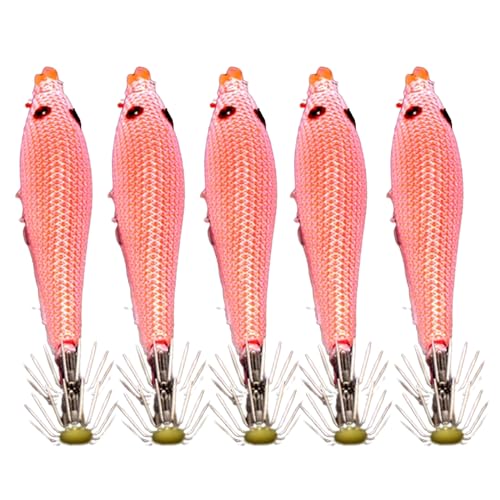 OVERTOYOU 5 Stück Tintenfisch Jighaken Glow Blowing Tube Angelhaken Künstliche Leuchtende Tintenfisch Hülse Köder Haken Tintenfisch Fänger Harte Köder von OVERTOYOU