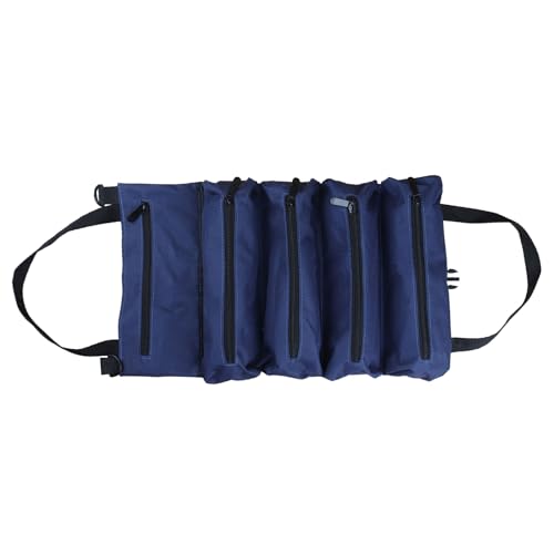 OVERTOYOU FEYLIE Rolltasche aus Segeltuch mit 5 Reißverschlusstaschen, wasserdicht und verschleißfest, für Auto, Motorrad, Elektriker von OVERTOYOU